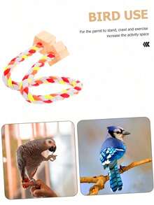 1pc Parrot Rope Knot Climbing Stand Soft Comfortable Bird Perch Toy, Cage Accessory, Suitable For Parrot And Bird Training And Play, Long-Lasting Use, Perch Toy, Cage Stand, Easy To Clean And Maintain, Durable - View 7