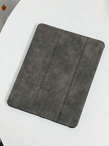 1pc TPU Matte Grey Leather Solid Color Tablet Case With Stand, Pen Slot, Sleep/Wake Magnetic Function, Tri-Fold, Compatible With IPad Air 10th, 9th, Air 5th, Pro 11-Inch - Grey - View 6