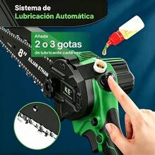 Kiln Ethan 8-Inch Cordless Mini Chainsaw With 2 Batteries And Complete Garden Pruning Kit - Green - View 5