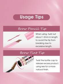 HEXZE 2-In-1 Brow Pencil + Brow Mascara Waterproof Long Lasting Natural Fluffy Brows - Rose Brown - View 6
