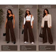 Women's Wide Leg Jeans, High Waist, Tailored Style, Luxurious And Comfortable, Functional Pockets, Shapes The Silhouette, Premium Outfits, New Release, Official BNB Store - 咖啡棕色 - 查看 5
