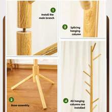 Perchero de madera, adecuado para uso doméstico, se puede regalar a la familia - Café integral - Ver 9