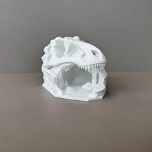恐龍頭骨造型爬蟲躲避穴，骨骼感設計，營造復古野性氛圍，適用於爬蟲缸、桌面裝飾，適合爬蟲愛好者與藝術美學愛好者，3D列印，生日與週年禮物首選 - 彩色 - 查看 8