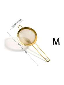1 pièce Passoire fine en acier inoxydable doré, facile à ranger, tamis à farine et cuillère passoire à huile, cuillère de filtration alimentaire, pour frire les aliments, les pâtes, les nouilles, les vermicelles, gadget de cuisine, convient pour la filtration de farine/huile dans la cuisine de la maison - Doré - Voir 10