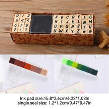 ZABC 41 piezas Juego de sellos de tinta, 40 piezas Sellos de símbolos alfabéticos y numéricos, Sellos pequeños DIY, 2 estilos disponibles: impresos y manuscritos. Regalo de Navidad para familiares y amigos; Regalo de graduación para compañeros de clase. - Multicolor - Ver 27