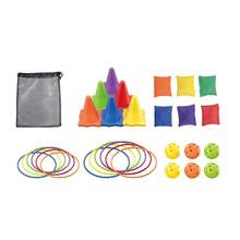 Set Permainan Lempar Karnaval 3-in-1 – Kerucut, Kantong Kacang & Cincin untuk Pesta di Halaman Belakang & Dalam Ruangan, Permainan Lempar & Tangkap Seru untuk Anak-anak & Keluarga, Usia 3+ Hadiah Halloween & Natal - MultiWarna - View 7