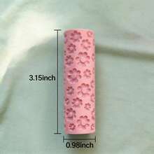 Popular Flowers Pattern Clay Relief Texture Roller – DIY Pottery Craft Rolling Pin Tool For Polymer Clay, Ceramic Art, Fondant, Cookie Dough – Made Of PLA 3D Blossoms & Petals – Deep Impression, Easy Clean – Ideal For Floral Tiles - Popular Floral Pink - View 6