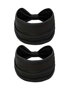 3pcs/Set Women's Bohemian Style Headbands - Thick Elastic Non-Slip Headbands With Bow And Buckle Design, White/Grey/Black Available - Multicolor - View 21