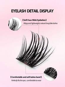 Asiteo 100pcs Individual False Eyelashes, D-Curl Natural Cluster Fake Lashes, Soft Fluffy Lightweight Faux Mink Eyelashes, DIY Eyelash Extensions, Eyelash Clusters, Individual False Lashes - Black - View 4