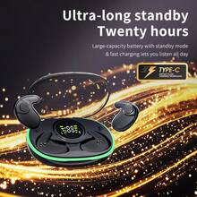 Nuevos auriculares deportivos inalámbricos, adecuados para correr, auriculares inalámbricos con sonido de bajos puros, auriculares intraurales con pantalla LED dual, con micrófono incorporado - Ver 8