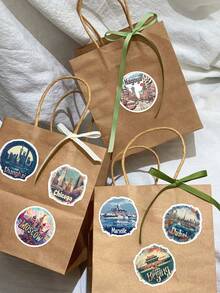 50pcs Cute Global Monuments Stickers-Wanderlust Aesthetic-Perfect For Skateboards, Phone Cases, Parties, Notebooks, Suitcases, And Water Bottles-Travel Gift - Multicolor - View 5