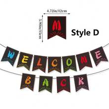 Back To School Welcome Banner Set, Colorful Apple Pencil Flag Garland, First Day Of School Classroom Wall Decor Teacher Party Supplies - Multicolor - View 9