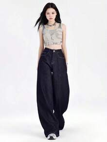 Women Jeans - Dark Blue - View 1