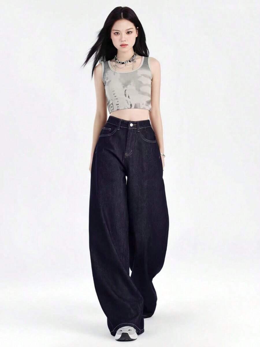 Women Jeans - Dark Blue - View 1