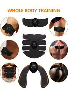 AXH. Abdominal Muscle Stimulator, Muscle Shaping Trainer, Portable Smart Wireless Fitness Device, Unisex, Suitable For Abdominal, Arm And Leg Workouts, Home And Office Use - Black - View 3