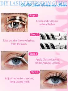 ELYCO 120 Clusters Slanted Fox-Eye Style False Eyelashes, Natural Slanted Wispy Design, Reusable Mixed Length DIY Segmented Eyelash Extensions For Easier Application, Suitable For Daily, Party And Evening Wear - J - View 6