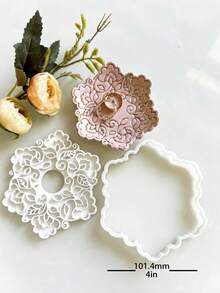 Large Flower Polymer Clay Cutter, 4in Handmade Coaster, Earring Tray & Flower Arrangement Helper, Ideal For Boho Home Decor & Plant Lover Projects - 4 Inch Cutter - View 16