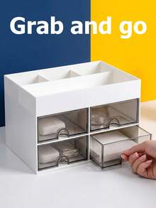 Desk Organizer, Office Organizer With Drawer, Desk Accessories & Workspace Organizers, Pen Holder Office Supplies For Desk, Multi-Functional Storage Box For Stationery, Office Supplies, Cosmetics, Back To School - Multicolor - View 8