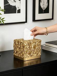 Cubierta de caja de pañuelos cuadrada moderna, accesorio de decoración de baño de diseño único, adecuado para el tocador del baño, dormitorio y sala de estar - Multicolor - Ver 4