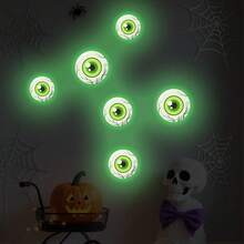 1pc Halloween Eyeball Eye Glow-In-The-Dark Wall Sticker, Self-Adhesive Removable, Suitable For Party Decoration, Fun Style Home Decor - Glow-in-the-dark Stickers - View 4
