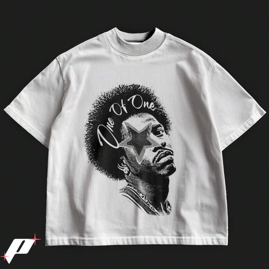 Camiseta de baloncesto de corte holgado Allen Iverson: Algodón peinado, corte relajado - Blanco - Ver 1
