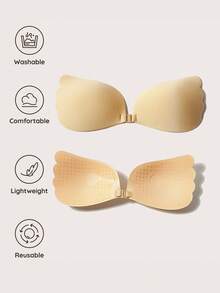 SHAPORA 2 Pairs Women's Drawstring Sticky Bra With Strapy,Push Up Lift And Strapless Backless Invisible Bra, Lingerie For Wedding Dress,Dairly, Party, - Multicolor - View 3