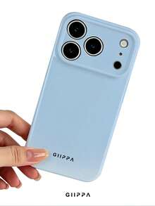 GIIPPA 1pc Light Blue Gradient Halo Pattern Design Phone Case For Phone 17 Pro Max, Compatible With Phone 16 Pro Max, 15 Pro Max, 14 Pro Max, 11/12/13/14/15/16 Pro Max Plus, Korean Style High-End Fashion Fun Elegant Design For Men And Women, Perfect Gift For Girlfriend For Christmas, Valentine's Day, Easter, Wedding Season And Birthday! - Multicolor - View 5
