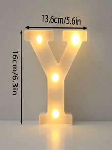 26 Letters LED Light-Up Numbers 0-9, Wedding Birthday Christmas Decoration Night Light, Party Bedroom Use, 16CM Height, Pink (Battery Not Included) - White - View 24
