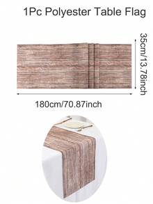 1 Stück Tischläufer mit Holzmaserung, 180x35cm Polyester Tischdecke, geeignet für Zuhause Küche Esstisch Dekoration, Picknick Party Zubehör - Verschiedenfarbig - Übersicht 2