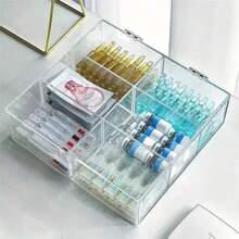 1PC Disposable Essence Storage Box, Dust-Proof With Lid, Divided Compartments For Cosmetics, Perfume Samples, Lipstick Organizer, Multiple Size Options, Home Storage Multi-Functional Acrylic Cosmetic Storage Box - Large Capacity Transparent Storage, Suitable For Cosmetics, Skincare, Toys, Etc. - Multicolor - View 8