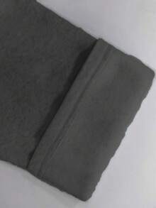 2 piezas Conjunto de chaqueta de sudadera de unicolor casual y pantalón de pierna recta, de tela de felpa suave, adecuado para primavera, otoño e invierno elegante - Gris oscuro - Ver 4