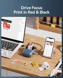 NIIMBOT B1 Pro Label Printer 300DPI High Definition Portable Printer, Suitable For Photos, Price Tags, Home Office And Small Business, Supports Red And Black Dual-Color Printing - Multicolor - View 5