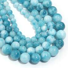 1strand Blue Larimar Natural Round Loose Spacer Stone Beads For Lovers For Jewelry Making Diy Necklace Bracelet Accessories 6 8 10mm - Lake Blue - View 6