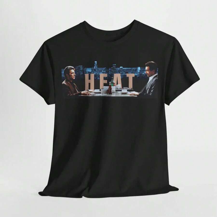 Camiseta de Película, Robert De Niro, Al Pacino, Val Kilmer, Michael Mann, Camiseta de De Niro, , Taxi Driver, Camiseta de Película de Terror y Crimen - Negro - Ver 1