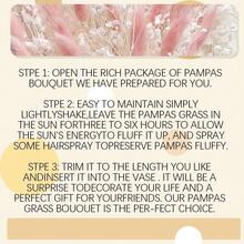 66pcs Bohemian Style Artificial Flower Bouquet, Fluffy Faux Reed Rabbit Tail Grass With Baby's Breath, Home, Camping, Wedding, Farmhouse And Christmas Decoration.--Pink - Pink - View 5