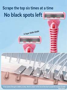 Women's Bikini Hair Removal Razor Featuring 6-Layer Replaceable Stainless Steel Blades, Manual Safety Razor Head, Manual Body Razor, Bikini Trimmer, And Hair Remover. - Upgraded Version - View 6