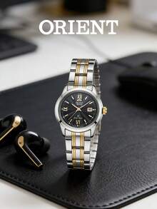 Orient Women's Classic Automatic Mechanical Watch, Two-Tone Stainless Steel Bracelet, Sapphire Crystal, 30m Water Resistant, Black Dial, Formal Women's Watch SNR1L001B0 - Silver - View 1