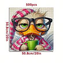 500pcs Adult Mini Jigsaw Puzzle Box - Precision Cut, Adult Challenge Level Difficulty, Scratch-Resistant Material. Featuring Cute "Pajama Duck" Theme, Suitable For Adult Stress Relief, Family Entertainment, DIY Home Decor, Art Collection, Creative Gift For Halloween, Christmas And Brain Challenge, Enjoy Focus And Achievement In Assembly. - Multicolor - View 3