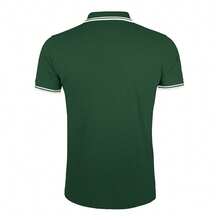 SOLS Mens Pasadena Tipped Short Sleeve Pique Polo Shirt - Forest/White - View 2