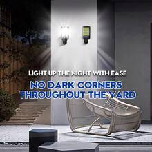 1pc ABS Plastic 108COB Solar Powered Street Light With Remote Control, Adjustable Mounting Bracket Solar Wall Lamp For Outdoor Garden Yard Patio Driveway Street Parking Lot Security Lighting Use - 黑色 - 查看 5