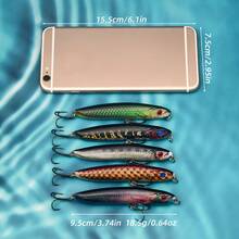 ANFS 5pcs Fishing Lures With Lure Box, Sinking Minnow Fishing Lures, Suitable For Freshwater And Saltwater - Multicolor - View 6