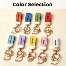 Personalized Leather Cat Keychain With Custom Name, Cute Cat Bag Charm For Cat Lovers - Multicolor - View 5