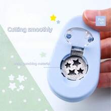 1件星形壓花器 紙張/相片文具打孔器 2種不同尺寸手動星形打孔器 - 藍色 - 查看 3