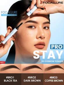 FOCALLURE 1.4g Pro-Stay 防暈染眉彩膏，2合1 3D 附刷眉彩膏，防水防汗眉色膏，填補並修飾眉毛，日常彩妝 - #BR03 COFFEE BROWN - 查看 8