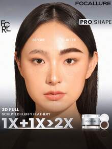 FOCALLURE 2.5g+2.5g 彩色眉彩膏 + 透明眉蠟 2合1，眉毛填補與塑形，高顯色、持久且防暈染，豐盈增強，質地絲滑不結塊，防水防汗 - BR02# DARK BROWN - 查看 4
