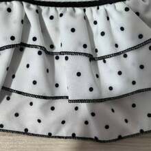 1 pieza Vestido elástico a rayas simple para perro y gato, falda de mascota con estampado de lunares lindo, adecuado para gato/perro, atuendo de cachorro sin mangas transpirable de verano, ropa dulce para perro, adecuado para Bichón, Teddy y otras razas pequeñas de perros y gatos - Rojo - Ver 5