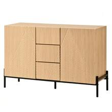 Modern Sideboard With Geometric Structure, Double Doors, Medium Drawer, Large Storage Space, Multifunctional Storage Unit For Living/Dining Room - 自然色 - 查看 10