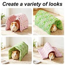 1pc Cartoon Print Summer Flexible Dome-Shaped Small Pet Hideout Tunnel, Small Pet Sleeping Mat Windproof Sunshade Play Tube, Suitable For Guinea Pigs And Mice, All-Season Use Fence Climbing And Hiding Habitat Accessory - one-size - View 3