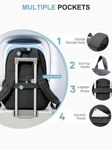 Zaino scolastico leggero per adolescenti, adatto per laptop da 14 pollici, zaino carino di colore unito per studenti, zaino per laptop resistente, tessuto in nylon impermeabile, resistente all'usura e alle pieghe, spallacci imbottiti e larghi per un uso prolungato senza pressione sulle spalle; design multistrato con più scomparti, tasca frontale con cerniera, tasche laterali per bottiglie d'acqua, adatto per uso scolastico quotidiano, brevi viaggi e pendolarismo - Multicolore - Visualizzare 6