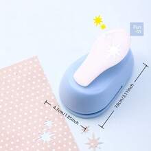 1件星形壓花器 紙張/相片文具打孔器 2種不同尺寸手動星形打孔器 - 藍色 - 查看 4